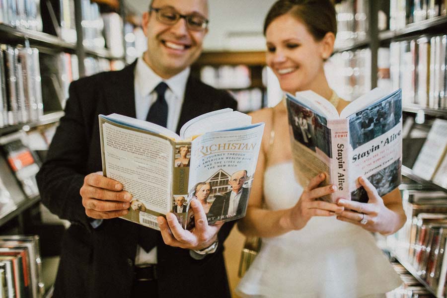 wedding couple at the st. louis public library